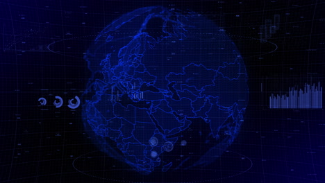 cinematic digital globe rotating video background showcases zooming in on georgia country