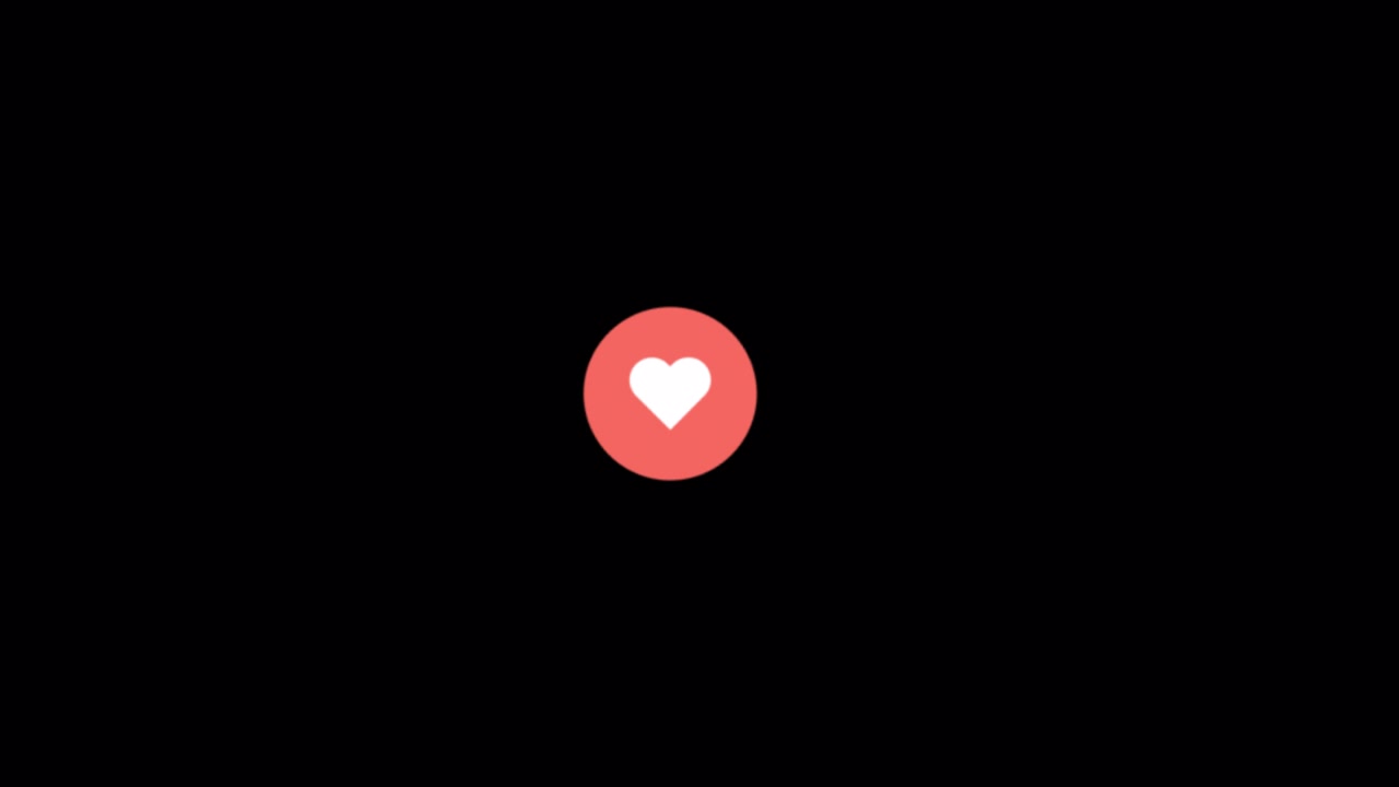 Pulsating Heart Icon on Black Background