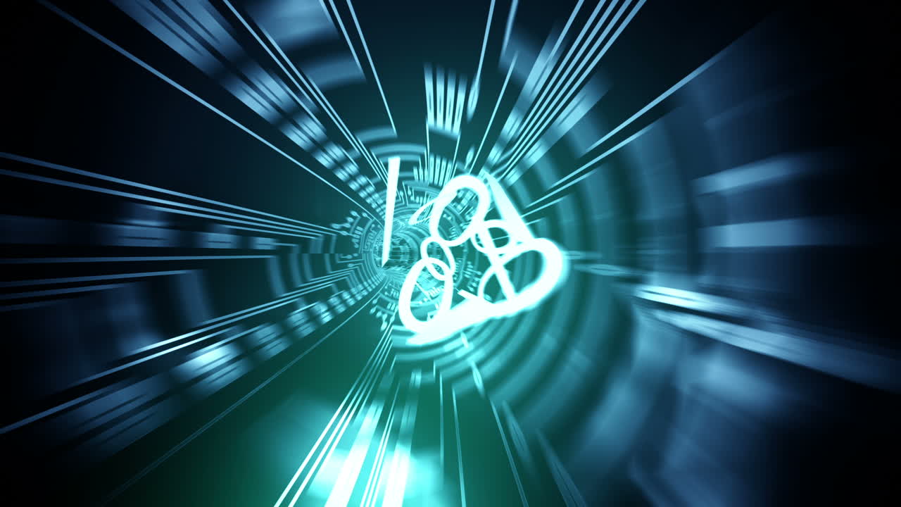 Premium stock video - Abstract data flying through the circular-section ...