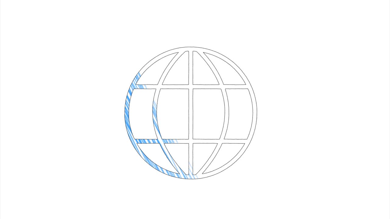 Globe icon in hand draw style. Motion graphics
