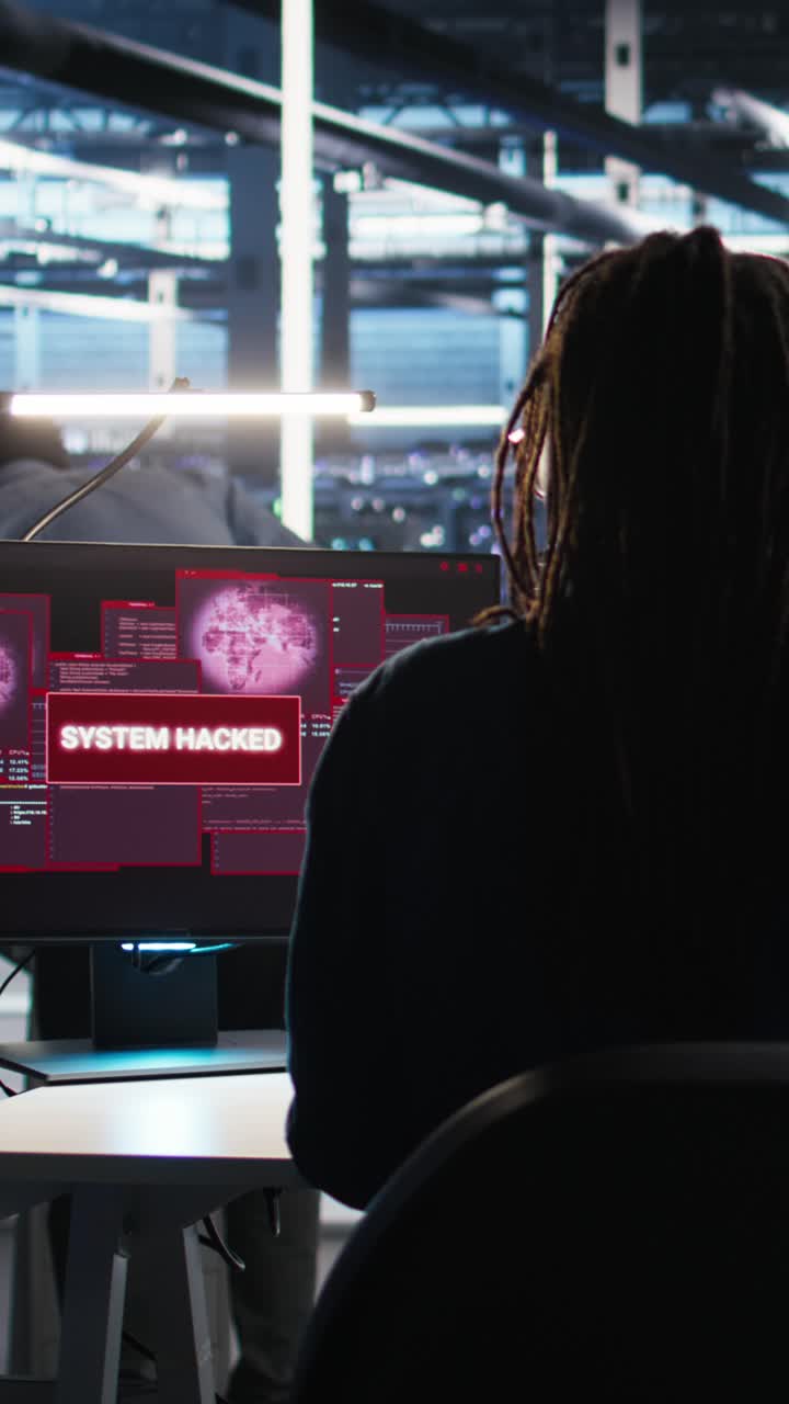 Vertical Video Panicked Engineer In Ai Server Facility Reacts To Hacking Incident