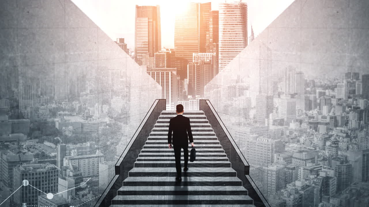 concepto de potencial de crecimiento empresarial con gráfico virtual del éxito financiero