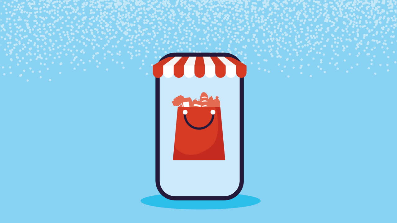 스마트폰 기기 기술 전자 상거래 애니메이션