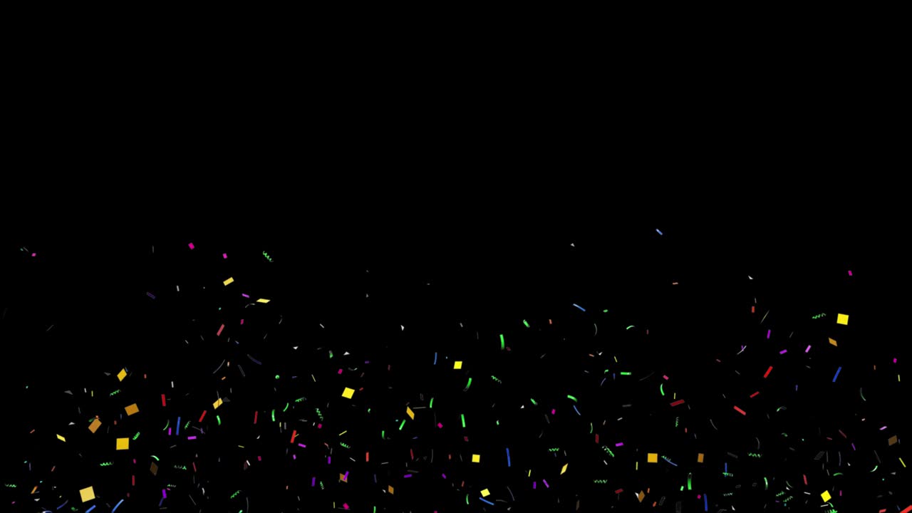explosiones de confeti multicolores en el canal alfa 4k