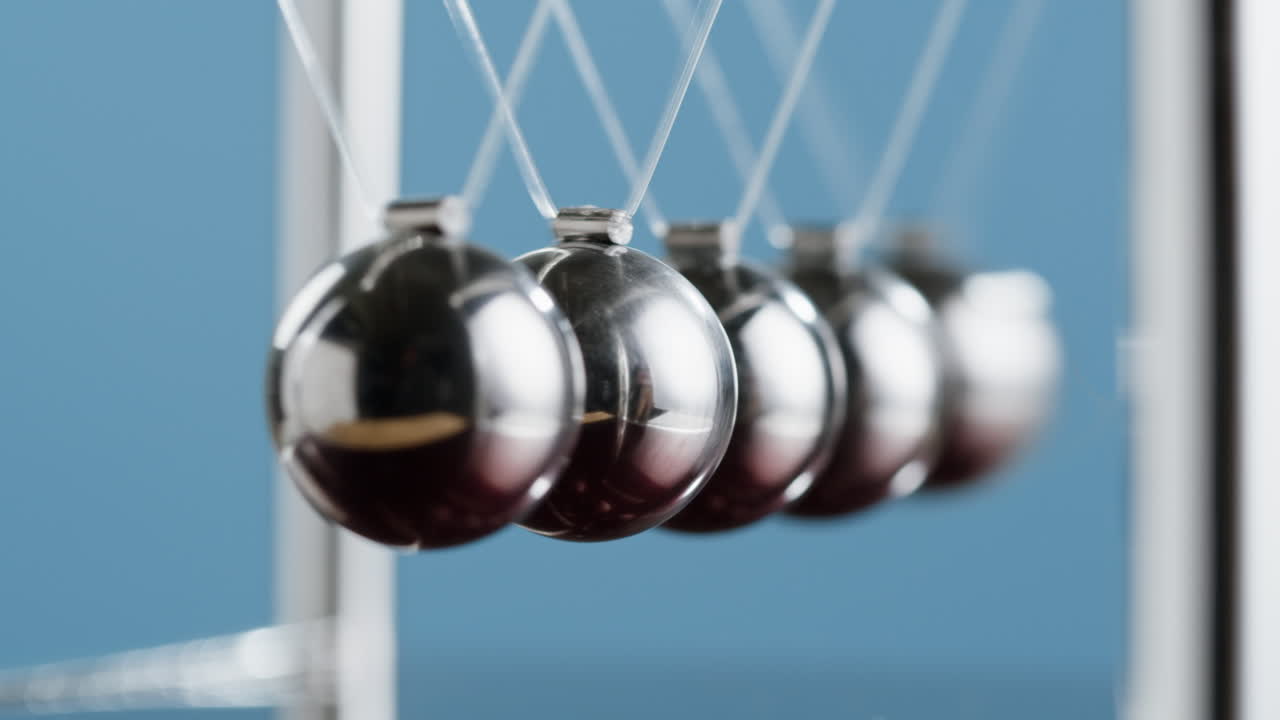 Newton's Cradle - Close Up View