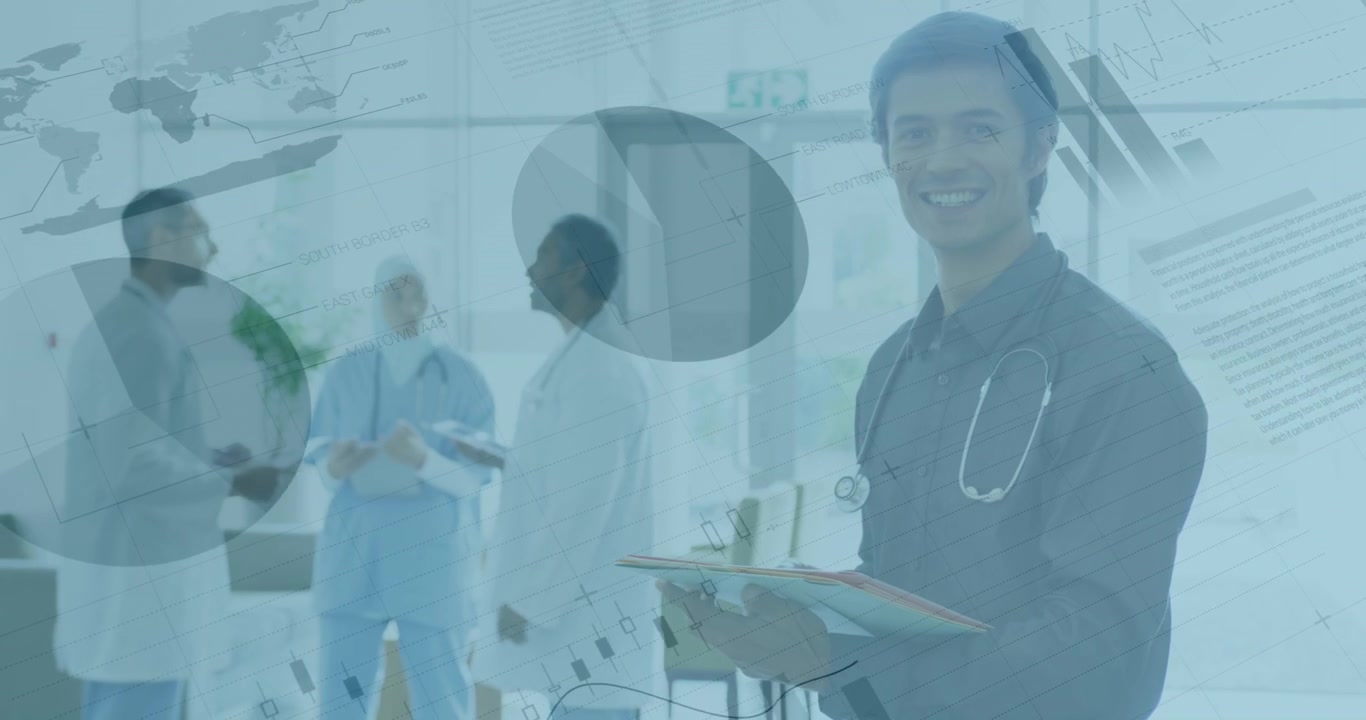 Animasi pemrosesan data di atas beragam kelompok dokter