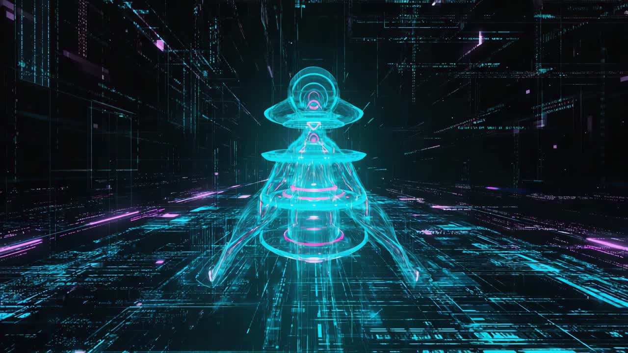 Abstract Digital Structure in Futuristic Cyberspace