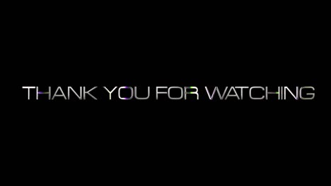thank you for watching silver text with light glowing and glitch text effect isolated with alpha channel quicktime prores 4444 encode. 4k 3d seamless loop thanks for watching text effect element.