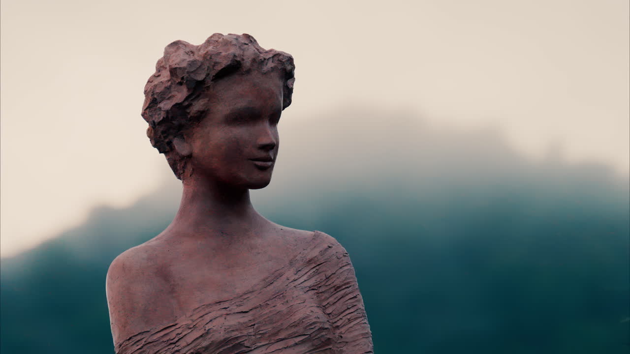 Woman statue by Jean-Philippe Richard in The Jardin Exotique d'Eze in France