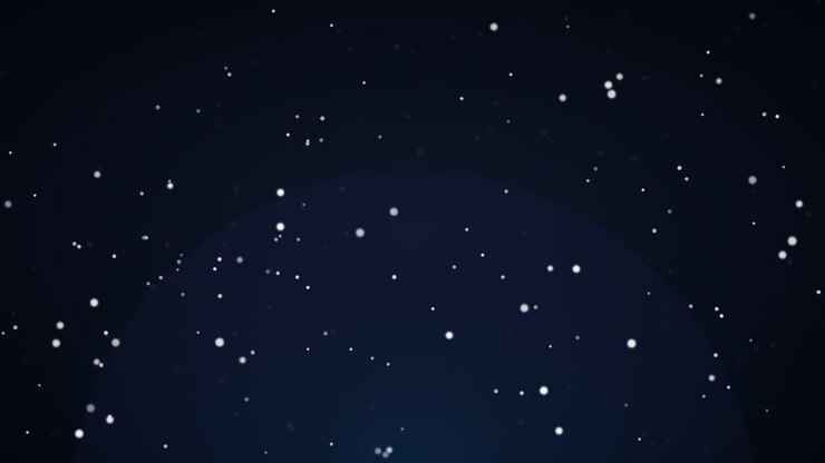 Abstract Motion Background with Floating White Particles on Dark Blue Gradient