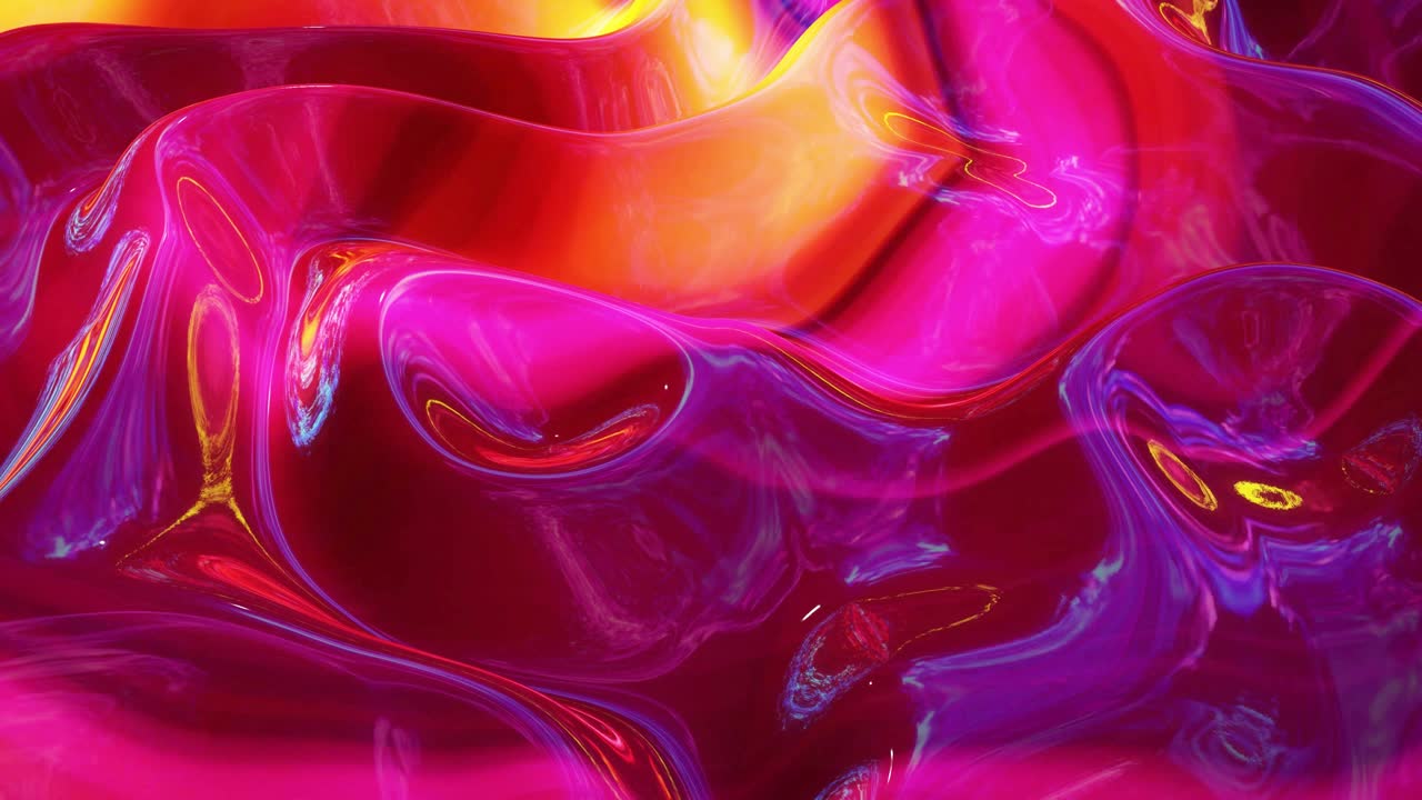 fondo fluido abstracto en bucle estilo de mármol multicolor. hermosa superficie ondulada brillante de líquido con patrón, color de gradiente y ondas de flujo en él. bg creativo brillante con animación suave y suave.