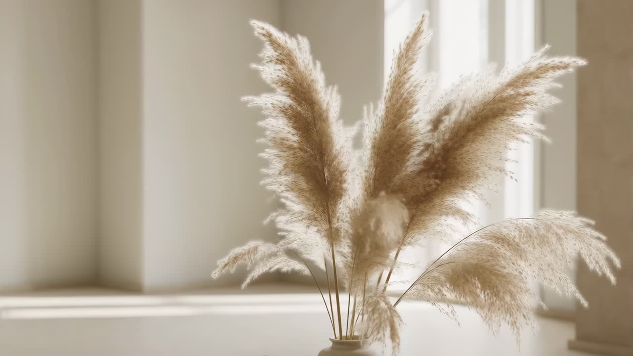 Pampas Grass Decoration in a Minimalist Room