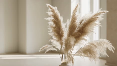 pampas grass decoration in a minimalist room