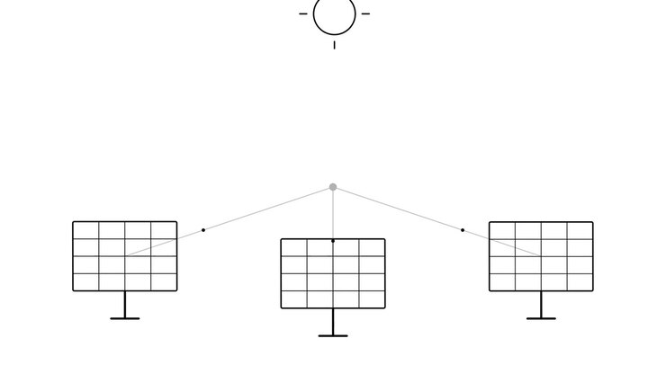 Animated Diagram of Solar Panels Collecting Energy from the Sun