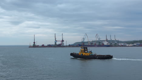 tugboat in a port