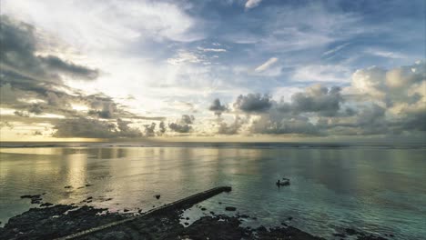 blue bay beach in mauritius. beautiful sunrise