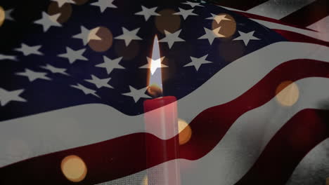 us flag and candles