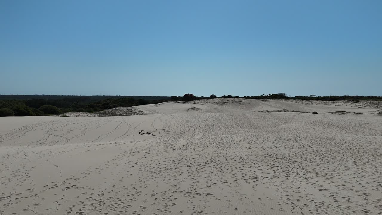 멀리 바다를 볼 수 있는 넓은 모래 언덕