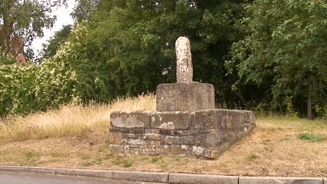 A-burial-mound-also-called-a-butter-cross,-a-medieval-construction-in-Barrow,-a-village-in-the-county-of-Rutland,-England