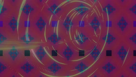 animation of moving shapes over digital tunnel