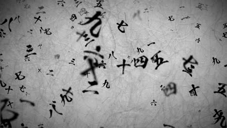 japanese chinese style brush writing particle loop animation background