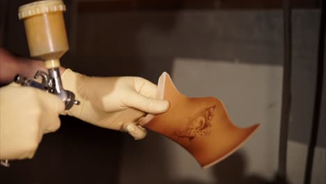 spray painting leather craft
