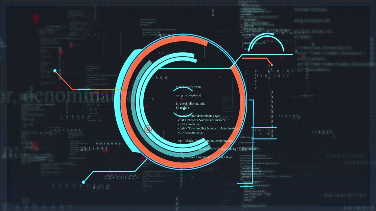 animación del alcance de la exploración y procesamiento de datos sobre fondo negro