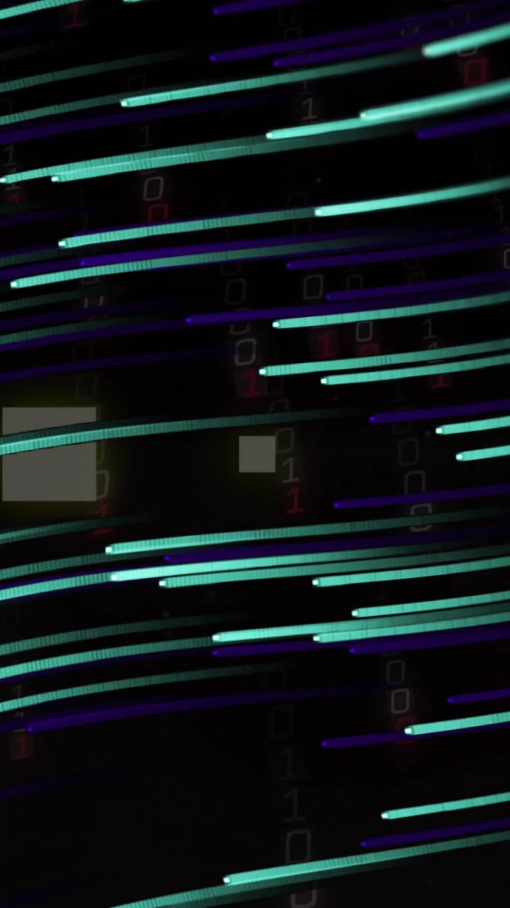 Animation von leuchtenden Lichtpunkten, die sich über schwarzem Hintergrund bewegen