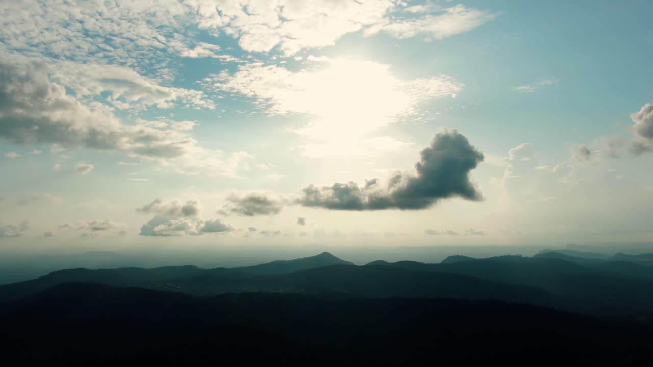 Beautiful sunshine and clouds aerial view