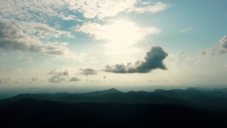 beautiful sunshine and clouds aerial view