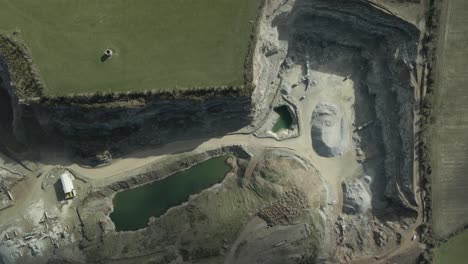 Overhead-View-Of-Aggregate-Supplier-Quarry-Site-In-Rathcoole,-Dublin,-Ireland