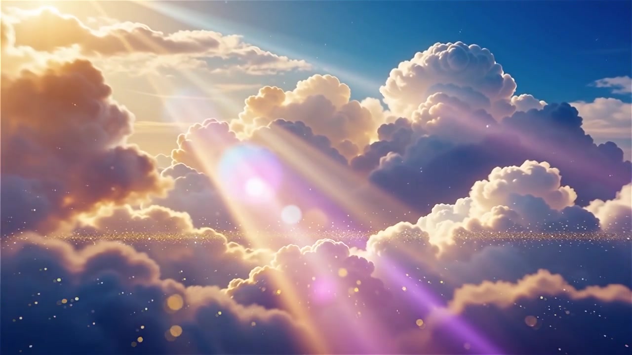 Fondo Cristiano de Adoración con Luz Celestial