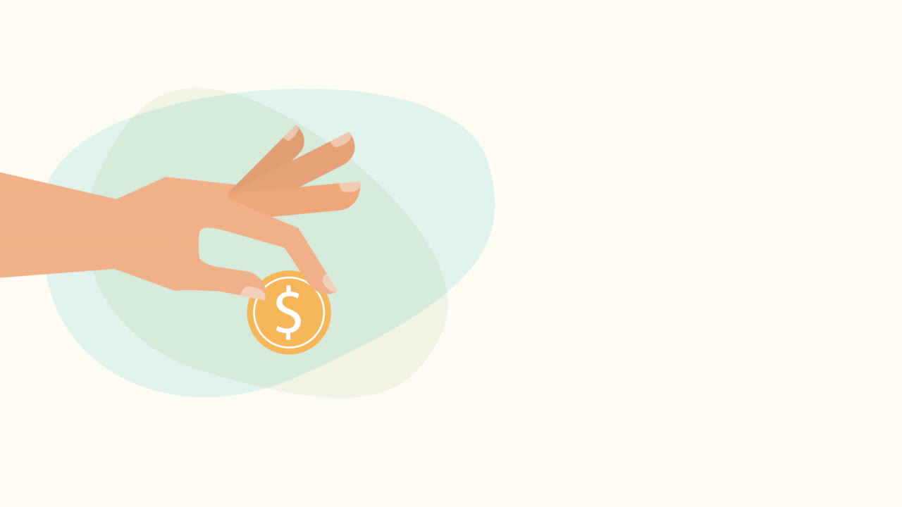 동전 돈 달러를 가진 손