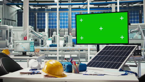isolated screen display in photovoltaics factory used to monitor performance