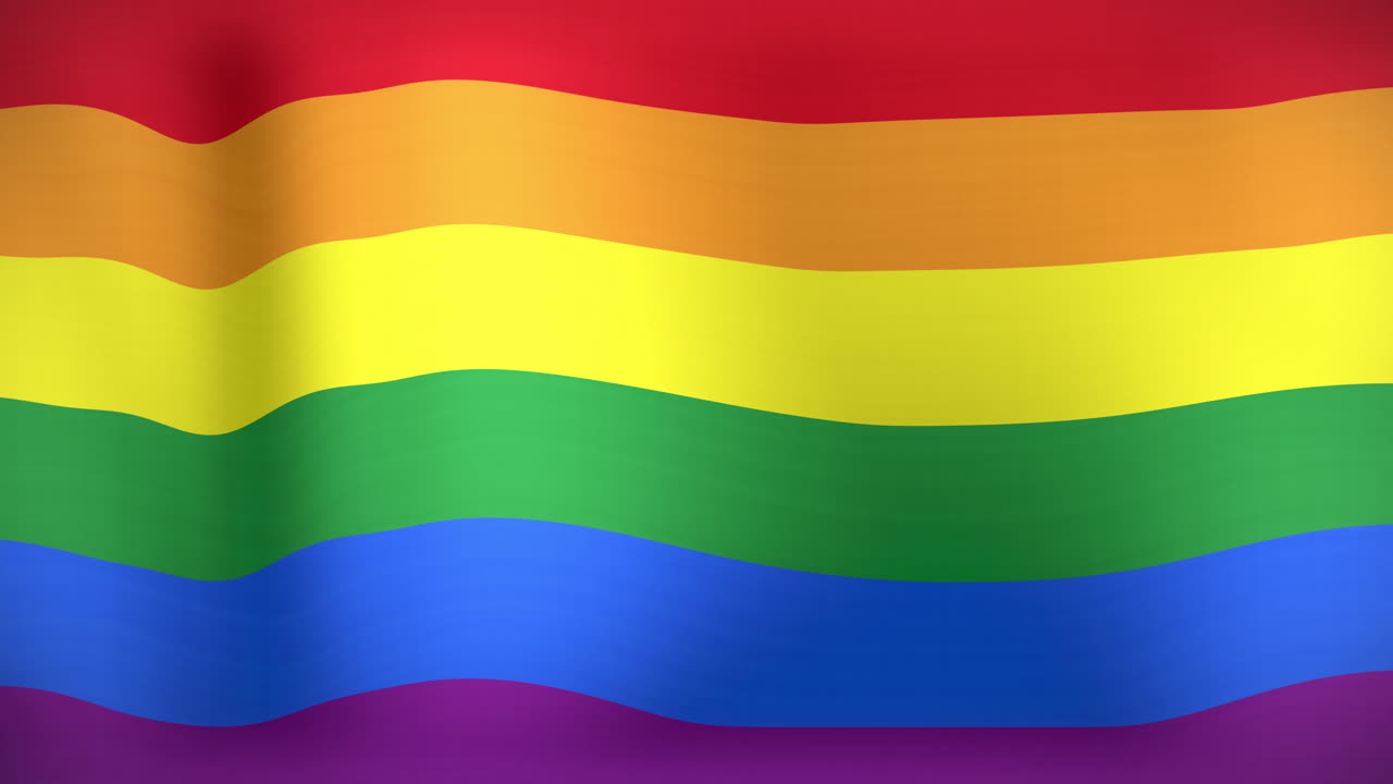 animación de una bandera lgbt con colores gays ondeando