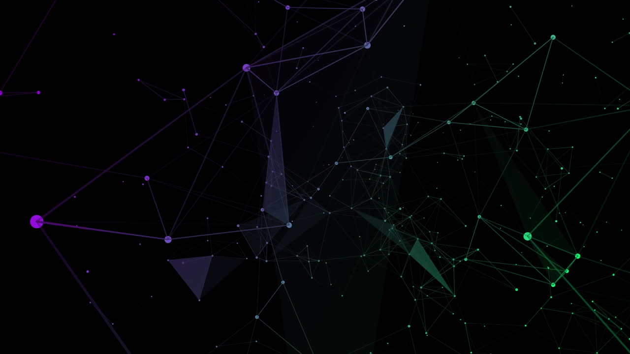 Animation of moving shapes over black background