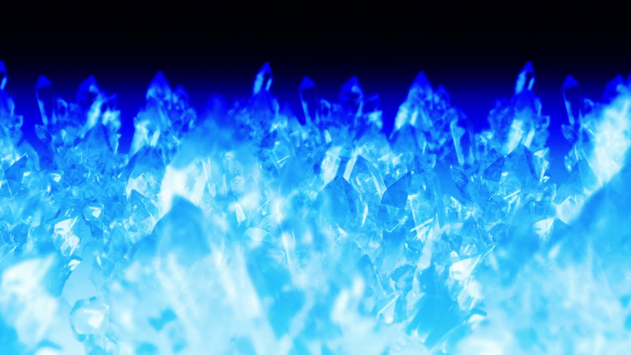빙산의 가까운 시야. 추상적인 겨울 얼음 배경. 얼음 조각. 차가운 눈. 밝은 파란색. 부서진 얼음의 3d 애니메이션. 루프 애니메이션.