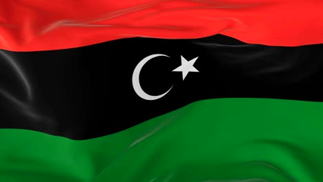 waving  looped flag as  background libya