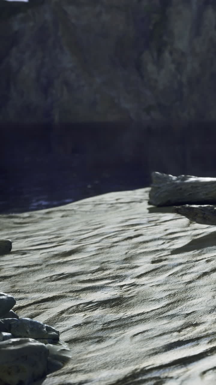 Rocks and water create a natural setting in a remote location during daylight