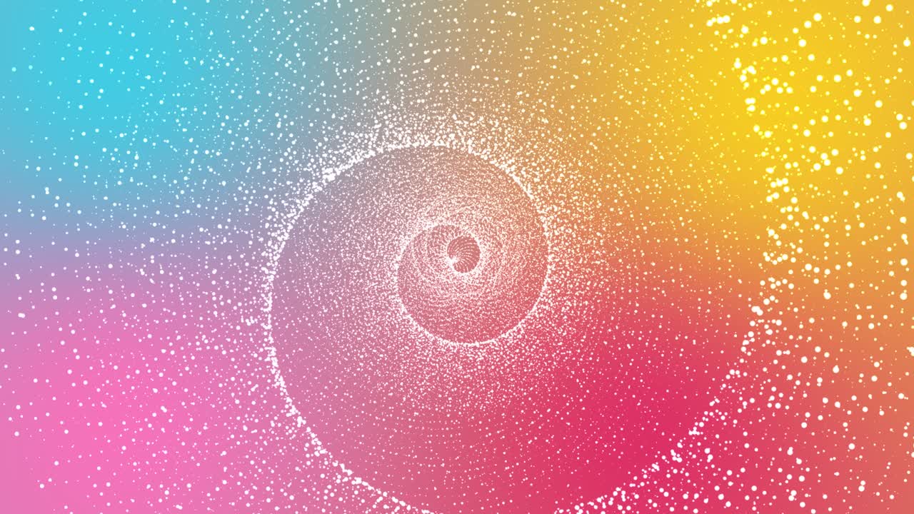 스피럴 모양의 반이는 소용돌이와 함께 떠다니는 입자들이 다채로운 배경에서 회전합니다.