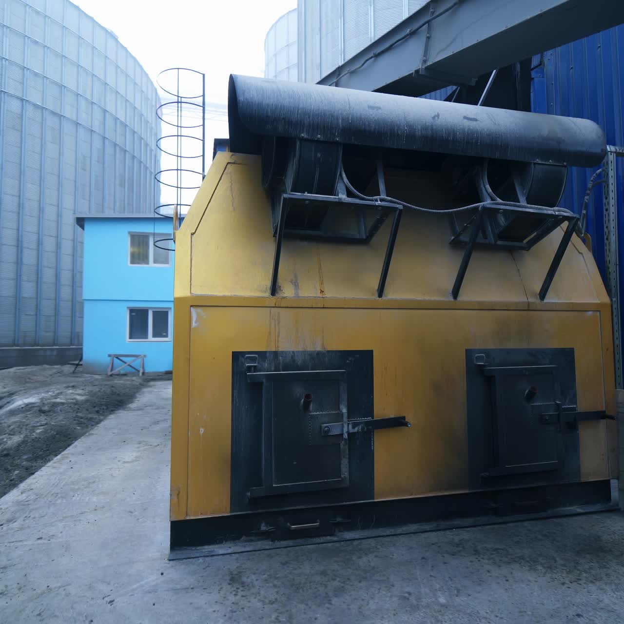 Industrial pellet stoves in work. Industrial pellet stoves in work, alternative biofuel for heating stoves and boilers