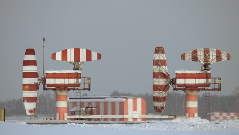 airport radar equipment in the snow