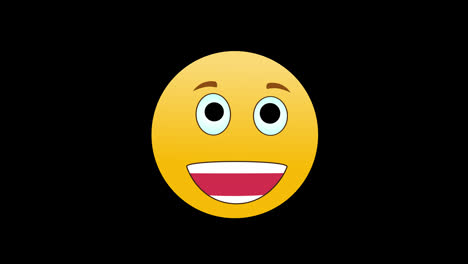 Gesicht-Mit-Smiley-Emoji,-Glückliches-Emotionssymbol,-Schleife,-Bewegungsgrafik,-Video,-Transparenter-Hintergrund-Mit-Alphakanal