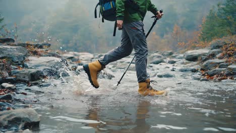 Person hiking in nature