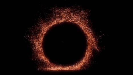 invocation of a strange dimensional portal, circle of orange sparks