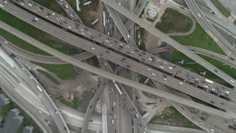 este video trata sobre una vista panorámica del tráfico en hora pico en la autopista principal de houston