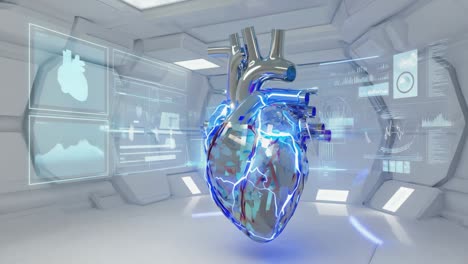 futuristic heart hologram