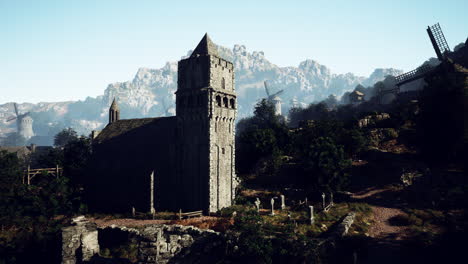 medieval church in a picturesque village