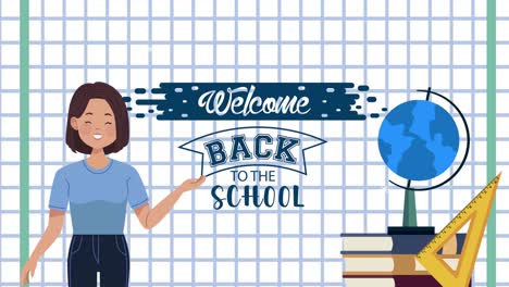 animación de letras de regreso a la escuela