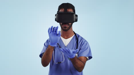 Doctor-En-Estudio,-Gafas-De-Realidad-Virtual